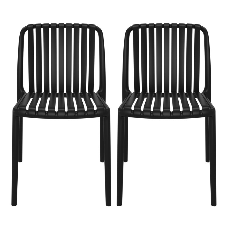 Chaise d'appoint empilable Delron, Noir