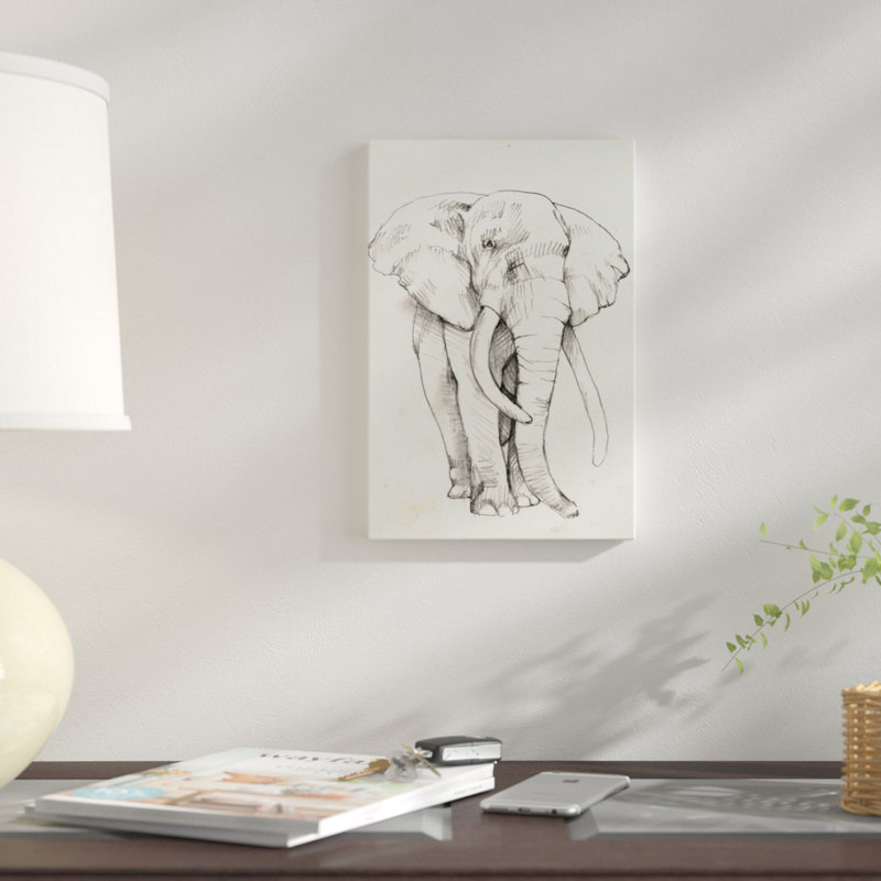 «Elephant Portrait II», reproduction d'art sur toile, H 12 po x l 8 po x P 0,75 po, Pas de tapis, Toile tendue