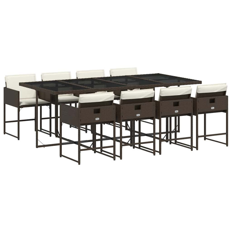 Patio Dining Set Table,, Cream White, Brown