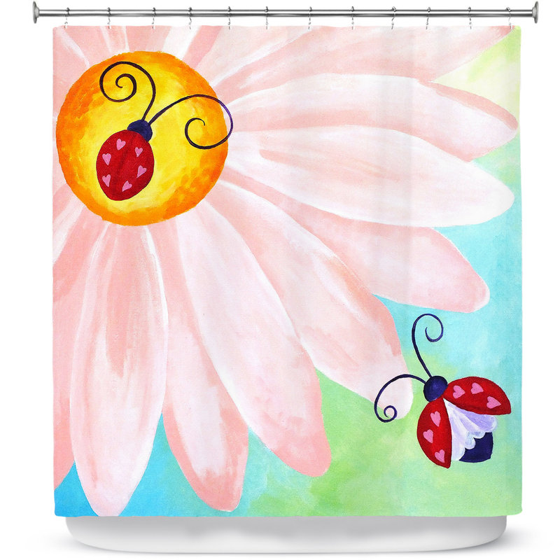 Rideau de douche simple love bugs