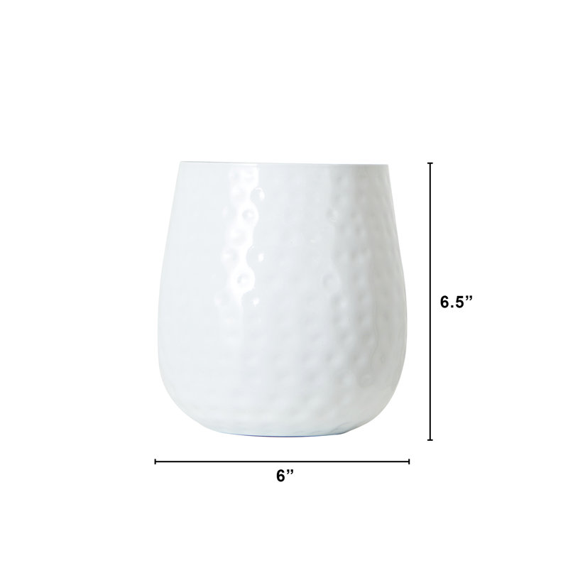 Vase de plancher en métal Lagase, Blanc