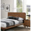 Lit noyer pleine grandeur avec placage en bois massif 1pc, cadre de lit plateforme prêt pour le matelas, style Mid-Century moderne-90749332