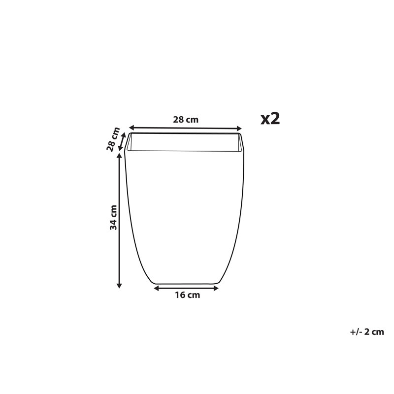 Augustinus Pot Planter, 34cm H x 28cm W x 28cm D