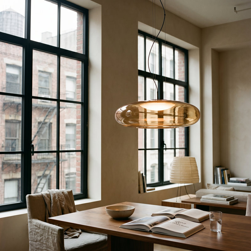 Plat 1 - Light LED Pendant, Amber