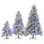 Ensemble de sapins de Noël enneigé pré-éclairés - 4 pi