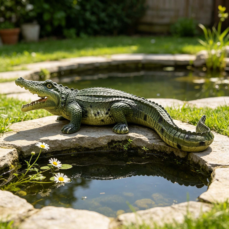 Simulated Crocodile Garden Statue