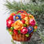 Fleurs dans le panier, ornements en bois de G. Debrekht