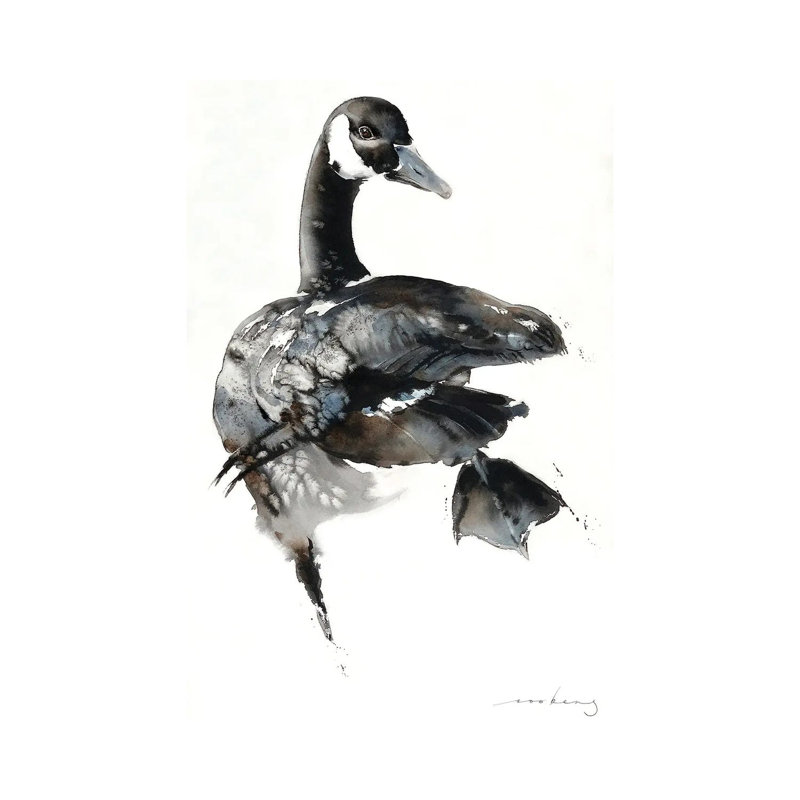 Geese Dance 1 Piece Wrapped Canvas Painting, 30.48 cm H x 45.72 cm W