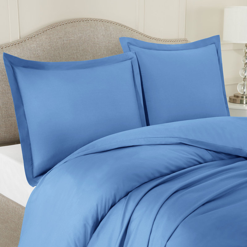  Ensemble de housse de couette ultra-doux, Bleu apaisant, Housse de couette très grand californien et 2 tai