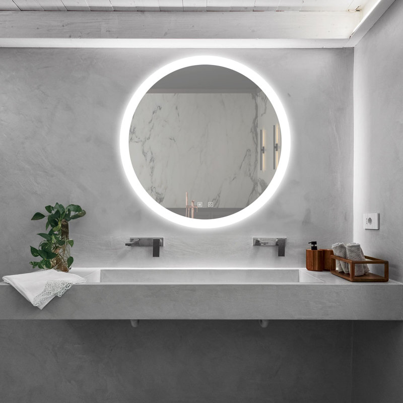 Miroir de maquillage pour salle de bain à haute luminosité, 24 po x 24 po
