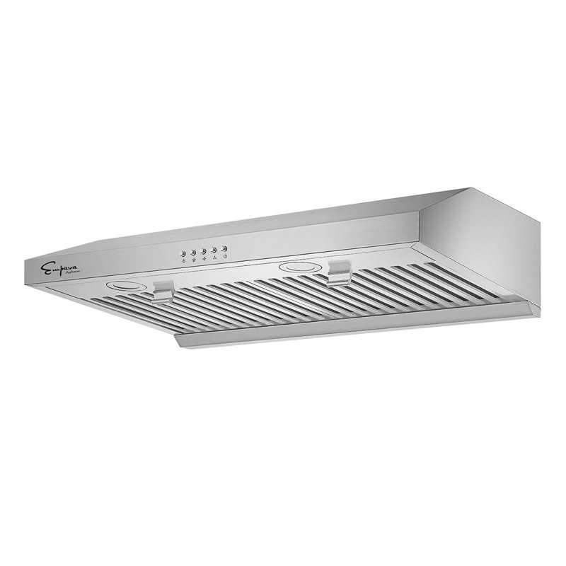 Hotte de cuisine sous armoire Empava 30 po en acier inoxydable, 400 pi³/min, à ventilation forcée, avec filtre à chicane.