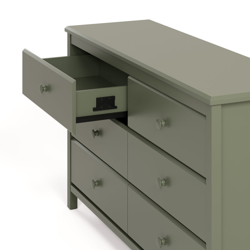 Commode double 6 tiroirs Alpine, Olive