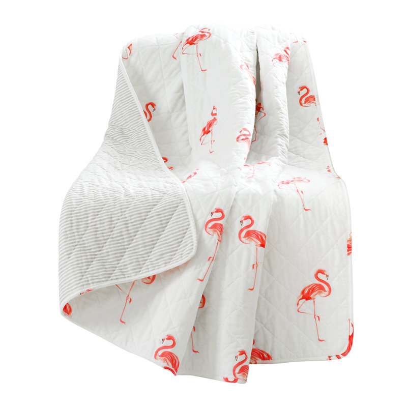 Jeté en coton Kelly Flamingo