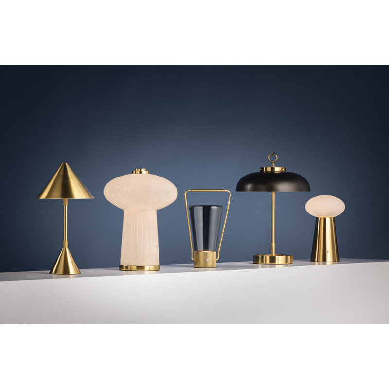 Salma Rechargeable Table Lamp in Aged Brass
