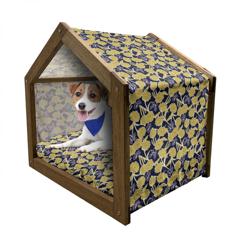 Niche pour chien en bois, H 32,28 po x l 39,37 po x P 28,35 po