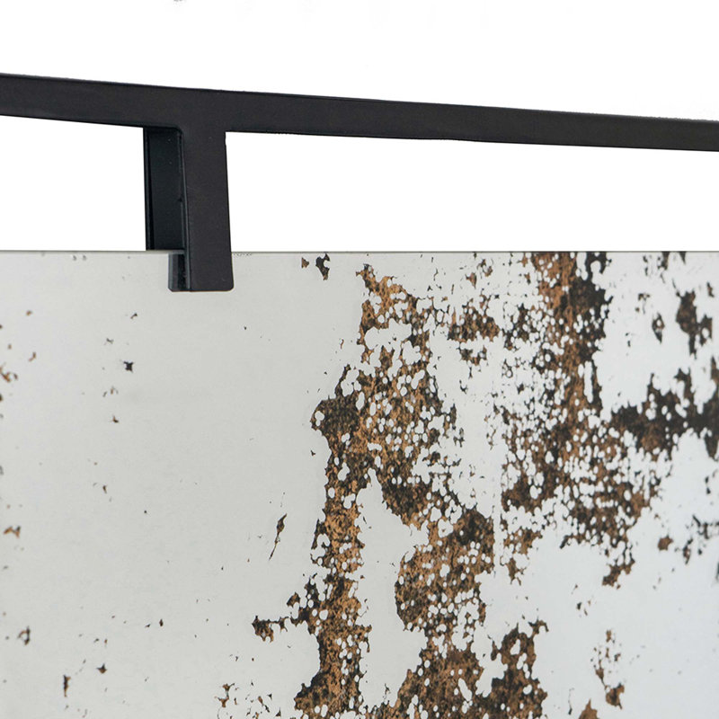 Industrial Antiqued Wall Decor Mirror With Metal Frame