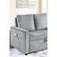 Velours côtelé gris avec méridienne coulissante et espace de rangement, poche latérale, rangement supplémentaire sous le siège de 3 types, décoration de poche