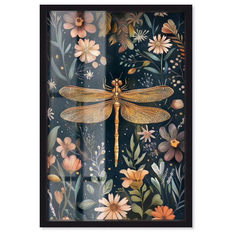 Décoration botanique Ruby Reed Rider III Shadowbox par Art Remedy, H 31 po x l 21 po, Noir