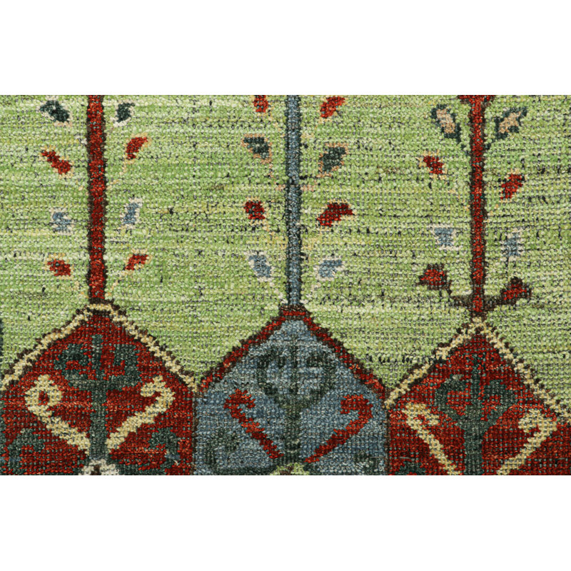 Rug & Kilim’S Tribal Rug With Primitivist Geometric Patterns, Runner 3' x 12'