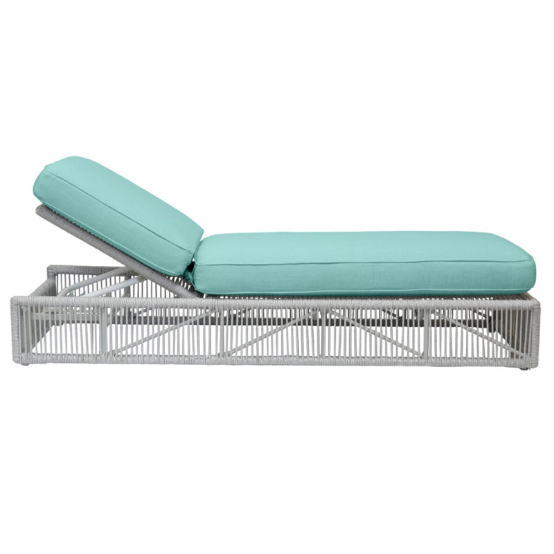 Miami Outdoor Chaise Lounge, Dupione Celeste Sunbrella®