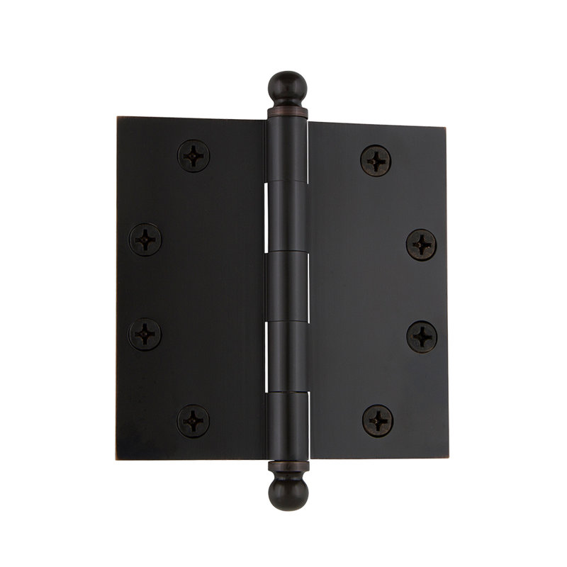 4.5'' x 4.5'' Brass Butt Bearing Hinge, Timeless Bronze