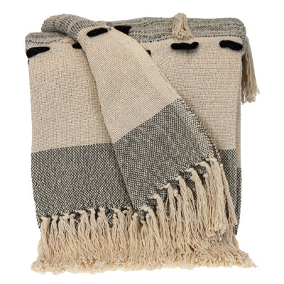 Parkland Collection Inca Gray Variegated Cotton 50" x 60" Throw Blanket