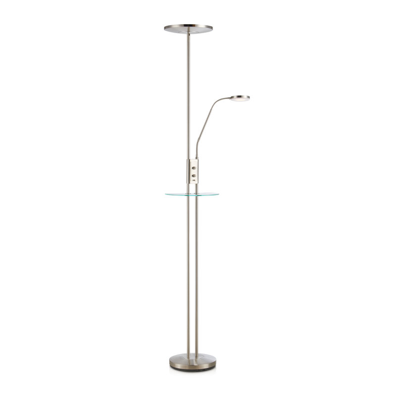 Jareth 181cm LED Tray Table Floor Lamp with USB, Steel