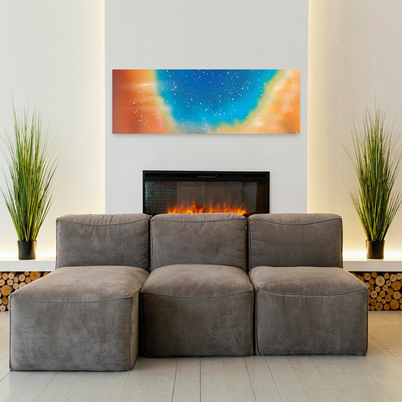 «Vibrant Ethereal Nebula», art abstrait coloré, paysage, nature, H 16 po x l 48 po