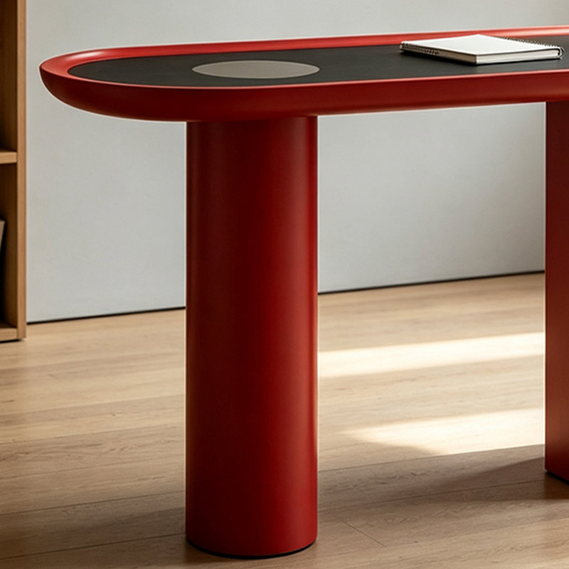 Table de hall d'entrée luxueuse de style italien, Noir / Rouge, Noir, Rouge