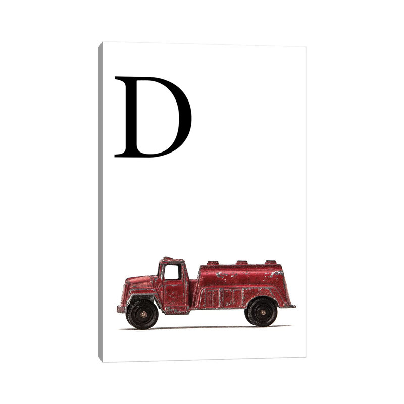D Water Truck White Letter - Print on Canvas, 66.04 cm H x 45.72 cm W x 3.175 cm D, Wrapped Canvas