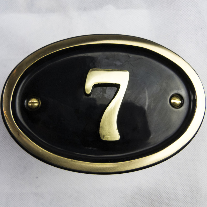 Tyrinia 10cm H Reflective Aluminum House Number, 7
