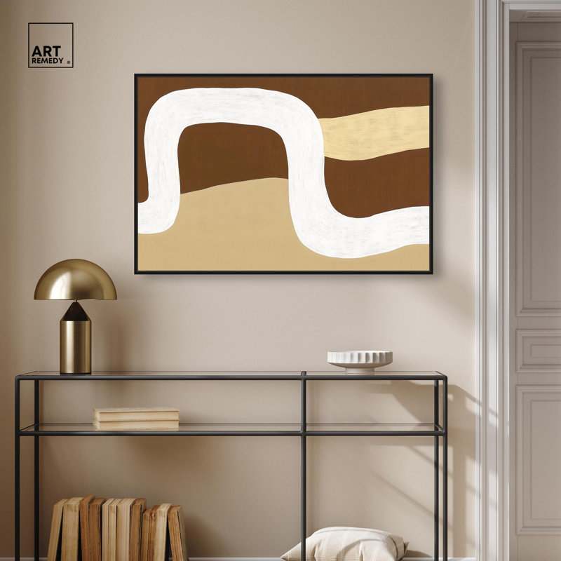 «Minimal Wavy II» par Boho , H 25 po x l 25 po, Cadre flottant noir