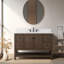 Meuble-lavabo simple autoportant à chevrons de 48 po avec plateau en pierre d'ingénierie Chazden-885361349-993051407