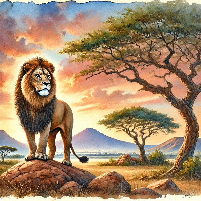 Art mural majestueux sur toile savane africaine, H 12 po x l 12 po x P 1 po