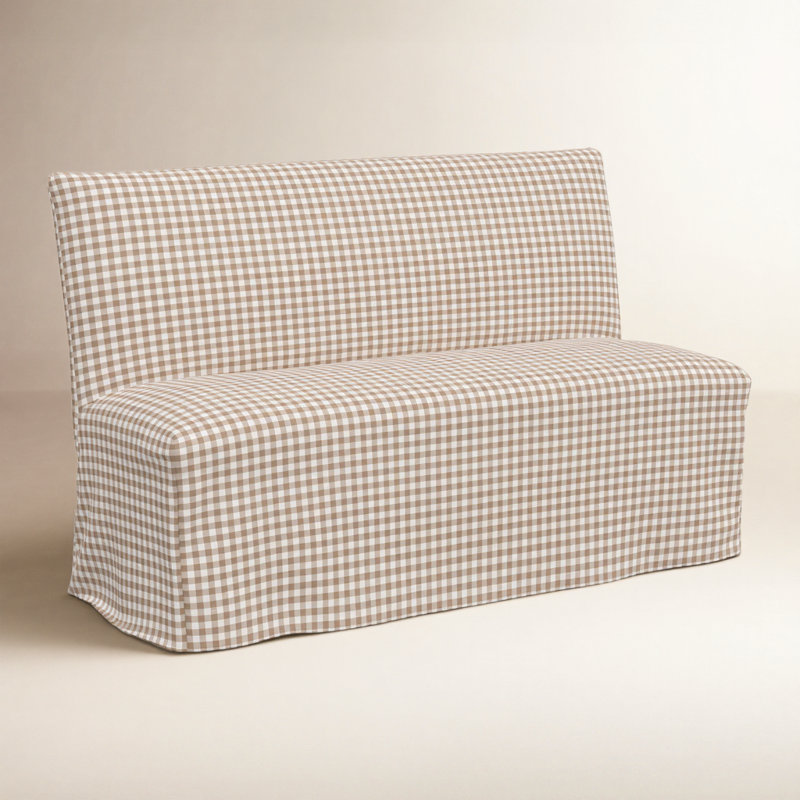 Banc de salle à manger Ivka, Brun clair vichy classique