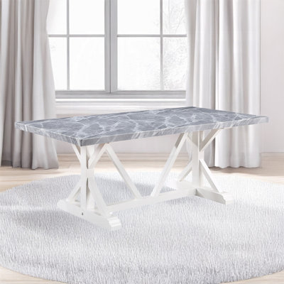 Table de salle à manger Hollyn avec plateau en pierre reconstituée