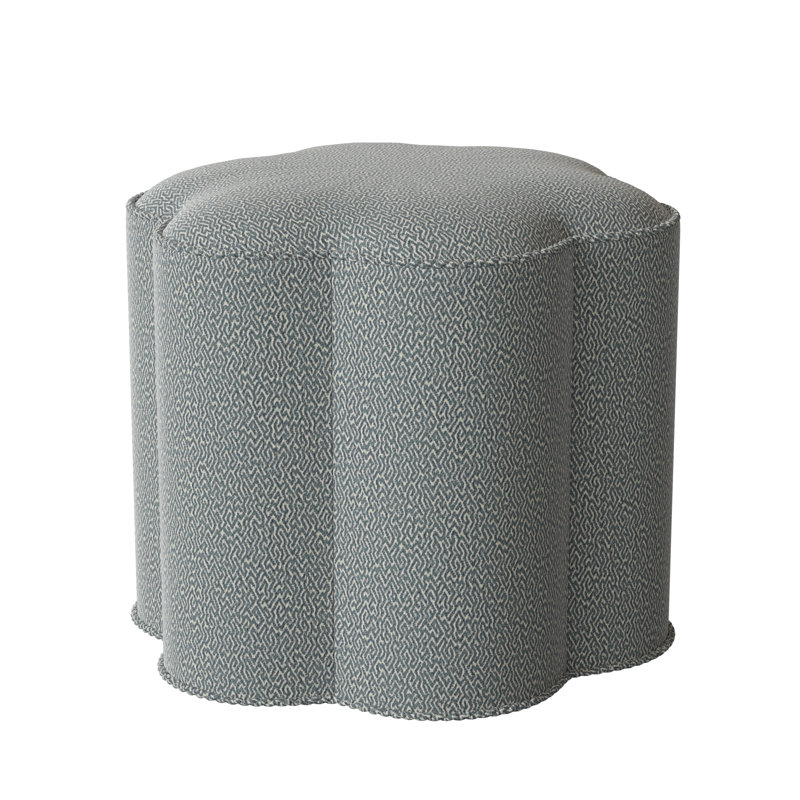 Posey Upholstered Pouf, Maya Cyan