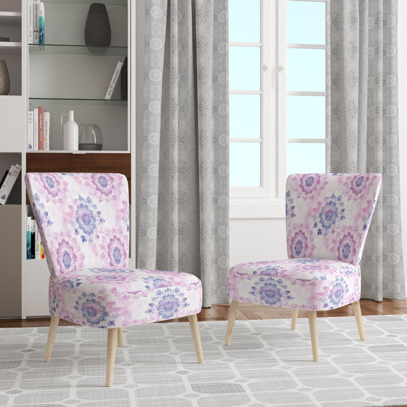 Chaise d'appoint marocaine - chaise d'appoint mauve pastel boho mandala, Chaise d'appoint sans accoudoirs