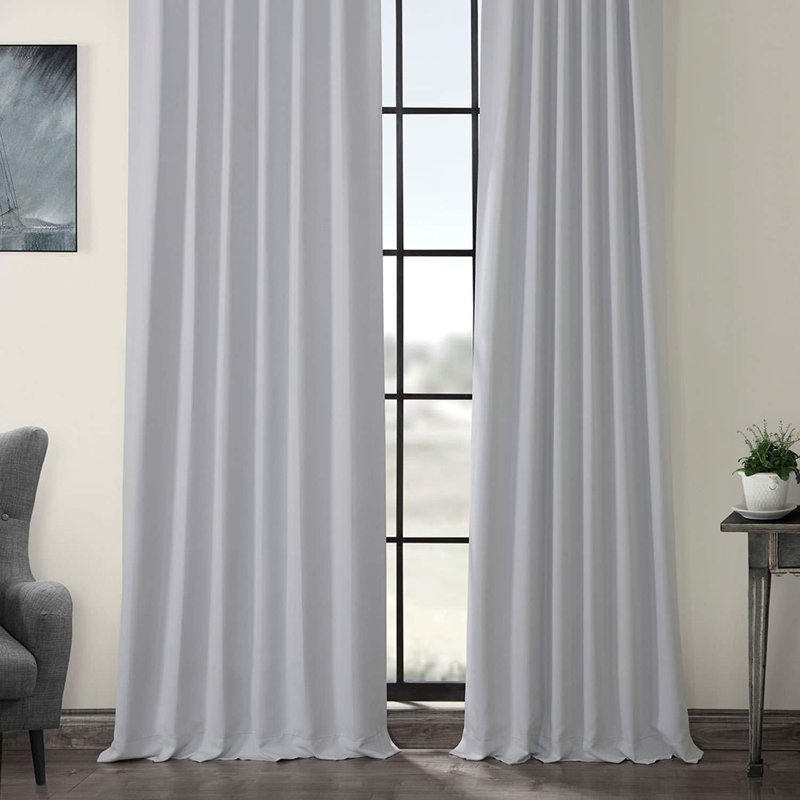 Betria 50" W Polyester Room Darkening Single Panel Curtain, 50" W x 84" L, Arctic Gray