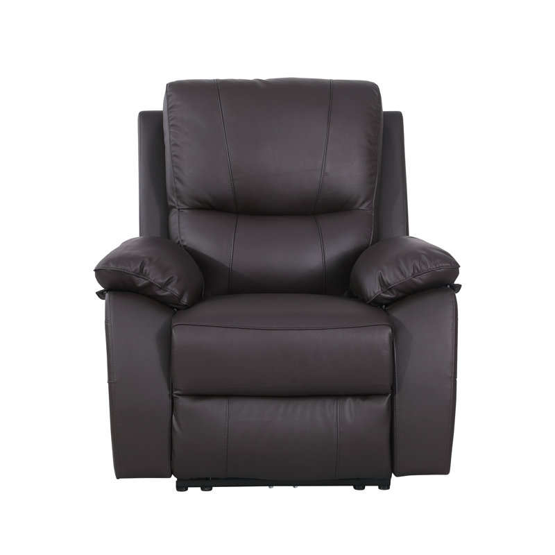 Ileana Leather Power Reclining Home Theater Seat, Brown Genuine Leather