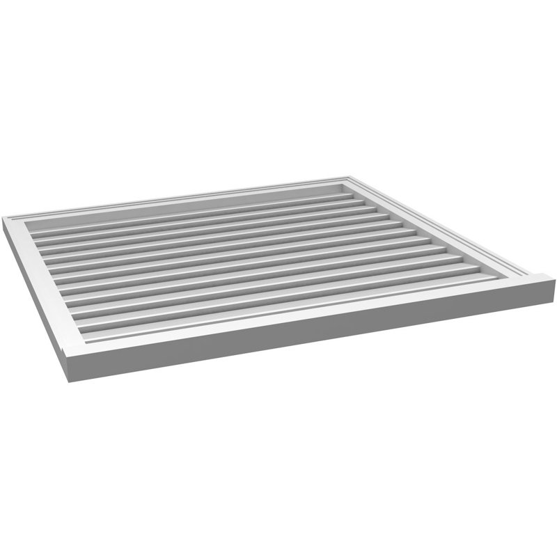 Évent à pignon fonctionnel en uréthane rectangulaire à fixation en surface, brun clair apprêté, H 36 po x l 40 po x P 2 po