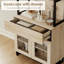 Buffet haut 4 pièces 72 po avec 4 tiroirs et tablettes ouvertes, armoire de rangement et présentoirs, buffet en bois pour la salle à manger ou la cuisine-744927281