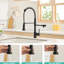 Robinet de cuisine rétractable avec filtre à eau - Purificateur, noir mat, double sortie de tuyau, installation simple et entretien du filtre purificateur noir, sans effort