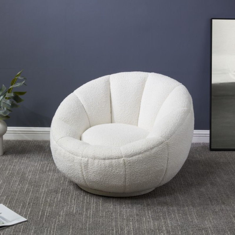 Fauteuil demi-tonneau pivotant de 35,8 po Dama