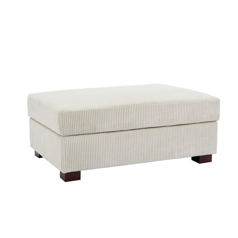 105.9cm Wide Square Solid Colour Standard Ottoman, Beige