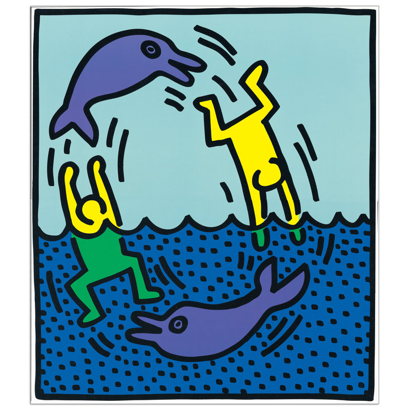 Haring - No Frame Print on Wood