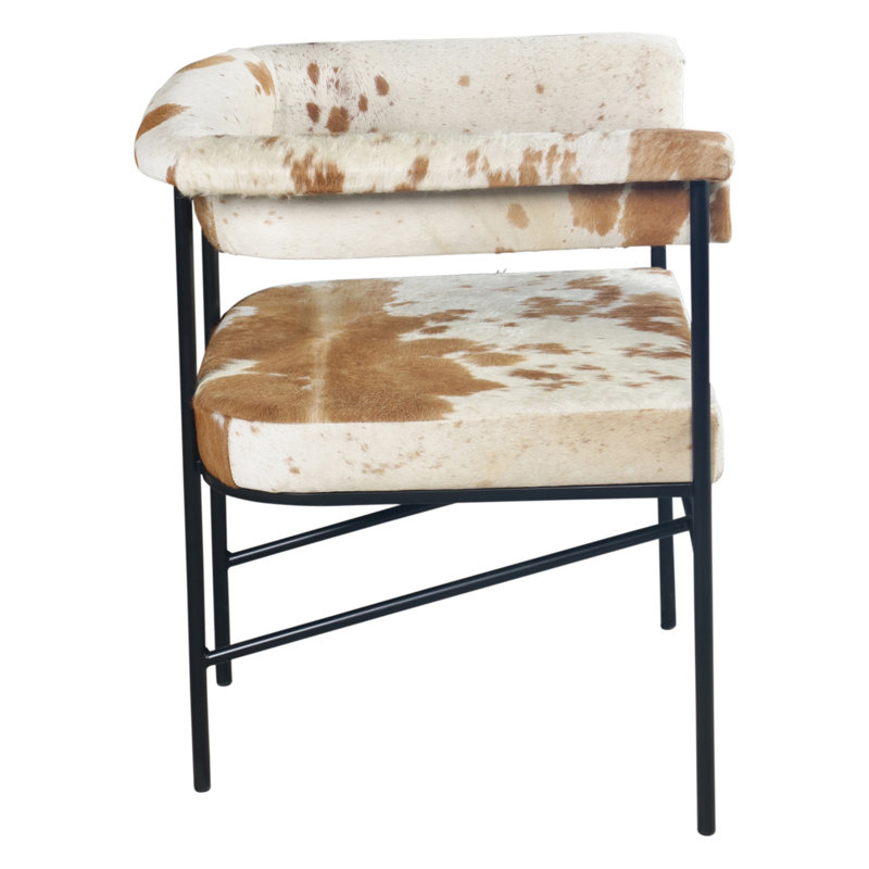 Fauteuil de salle à manger 18 po en cuir peau brune Charleston
