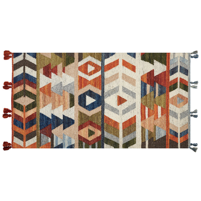 Montegue Geometric Wool Hand Woven Area Rug, Rectangle 80 x 150cm