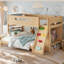 Lits modernes pour économiser de l'espace avec rangement, lit simple / simple TG sur lit double, foyer pour enfants