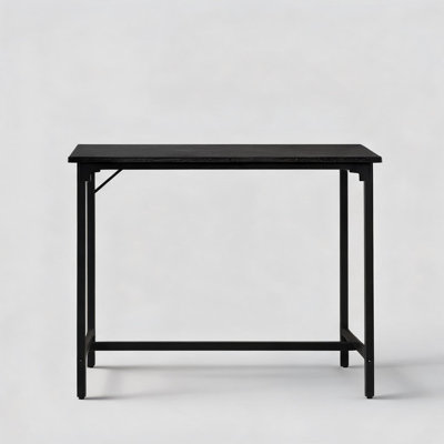 Table de salle à manger combinant un cadre noir et métal, d'un poids de 11,5 kg, et une table de bar noire mate de 43 pouces.